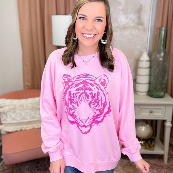 Pink Tiger Graphic Sweatshirt M (12/14) - Picture 2 of 4